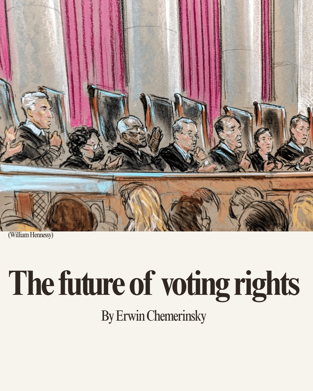 Supreme Court justices engage in discussion during a hearing on voting rights, highlighting ongoing legal debates in democracy.